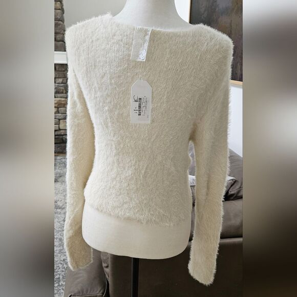 Sadie & Sage Women's Fuzzy Crossover Sweater - Picture 2 of 4